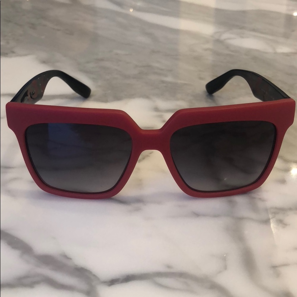 Alexander McQueen red sunglasses